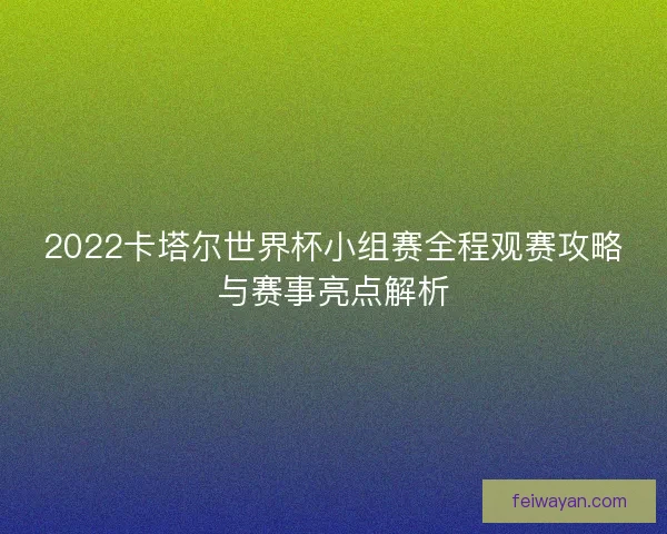 2022卡塔尔世界杯小组赛全程观赛攻略与赛事亮点解析 2022卡塔尔世界杯小组赛全程观赛攻略与赛事亮点解析