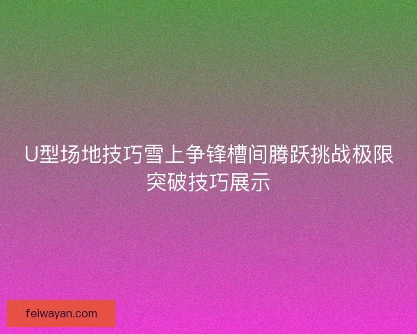 U型场地技巧雪上争锋槽间腾跃挑战极限突破技巧展示